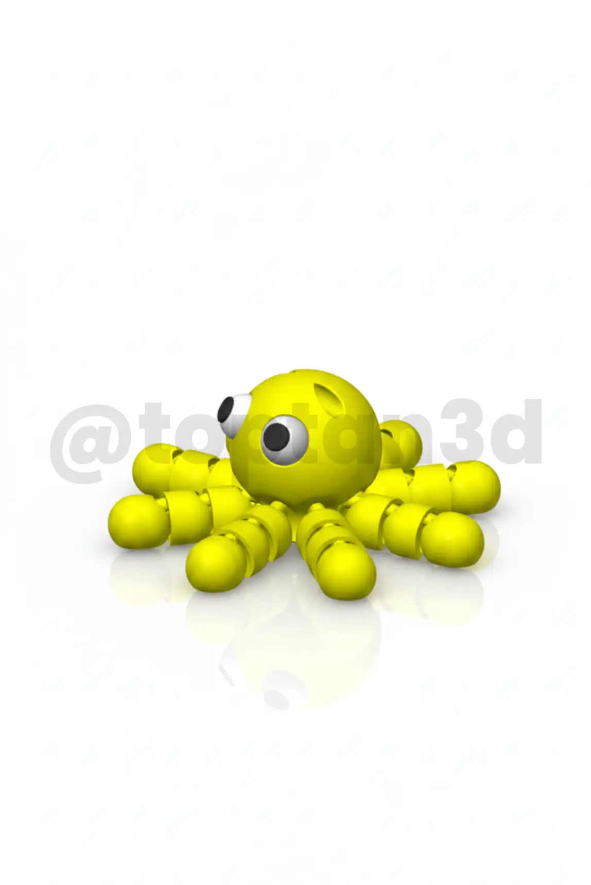 Sevimli Ahtapot - 3D Hareketli Anahtarlık