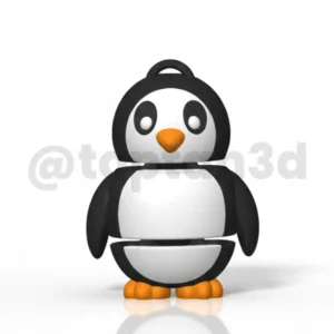 Sevimli Penguen - 3D Hareketli Anahtarlık