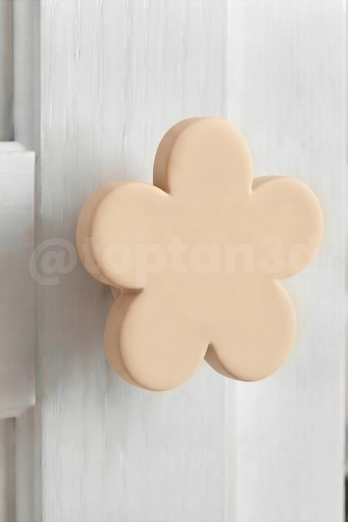 (5 cm) Bej Çiçek Dolap Kulpu, Modern Mobilya Kulpu, Çiçek Kulp (Kulp Vidası Dahildir)