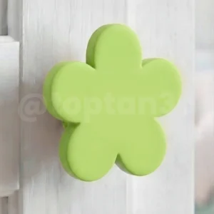 (5 cm) Fıstık Yeşili Çiçek Dolap Kulpu, Modern Mobilya Kulpu, Çiçek Kulp (Kulp Vidası Dahildir)