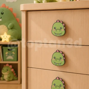 (6 cm) Dinozor Dolap Kulpu, Çocuk Odası Mobilya Kulpu, Modern ve Eğlenceli Kulp (Kulp Vidası Dahildir)