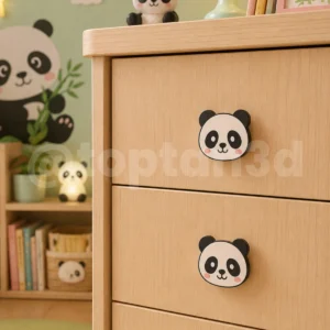 (6 cm) Panda Dolap Kulpu, Çocuk Odası Mobilya Kulpu, Modern ve Eğlenceli Kulp (Kulp Vidası Dahildir)