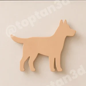 (6x4 cm) Bej Köpek Dolap Kulpu - Modern Çocuk, Bebek Odası Mobilya Kulpu (Kulp Vidası Dahildir)