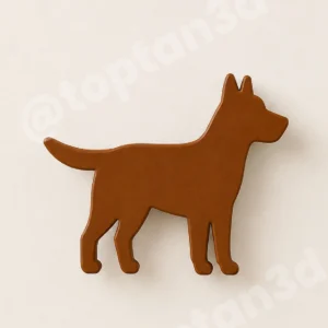 (6x4 cm) Kahverengi Köpek Dolap Kulpu - Modern Çocuk, Bebek Odası Mobilya Kulpu (Kulp Vidası Dahildir)