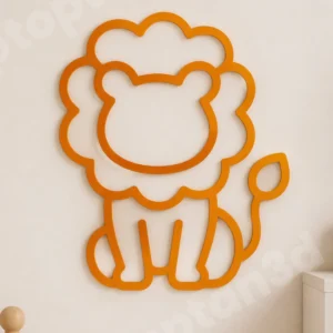 Aslan Bebek Odası Süsü, Modern ve Şık Duvar Süsü, Bebek Odası Duvar Süsü (15 CM)