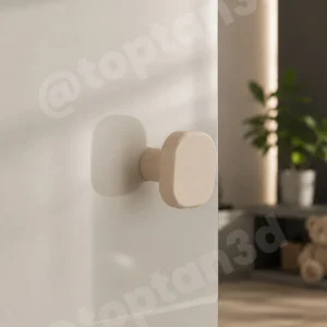 Bej Oval Kare Kulp - Modern ve Şık Dolap, Gardırop, Şifonyer, Komodin ve Çekmece Kulpu (Vida Dahil)