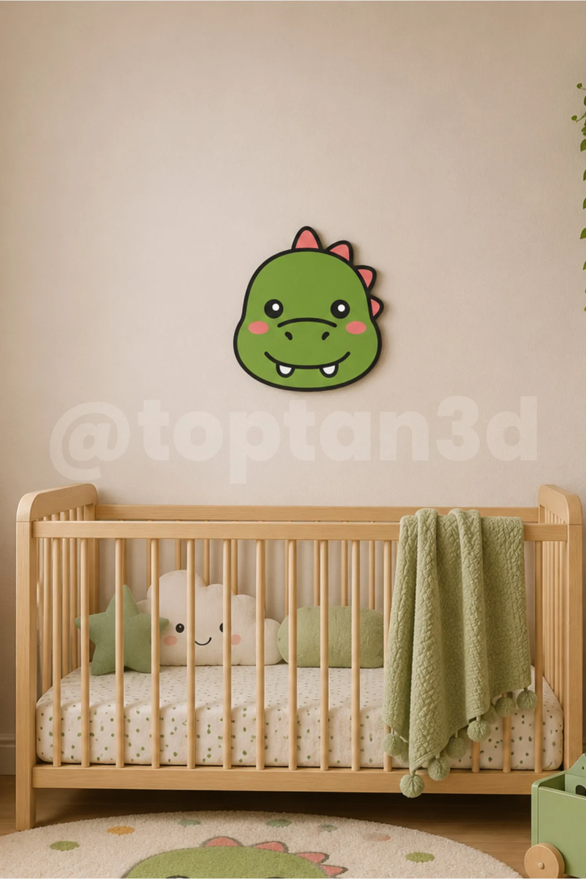 Dinozor Duvar Süsü, Çocuk Odası Duvar Dekoru, Yapışkanlı Bebek Odası Süsleri, Sevimli Dostlar (15 CM)