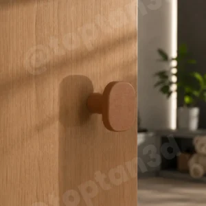 Kahverengi Oval Kare Kulp - Modern ve Şık Dolap, Gardırop, Şifonyer, Komodin ve Çekmece Kulpu (Vida Dahil)