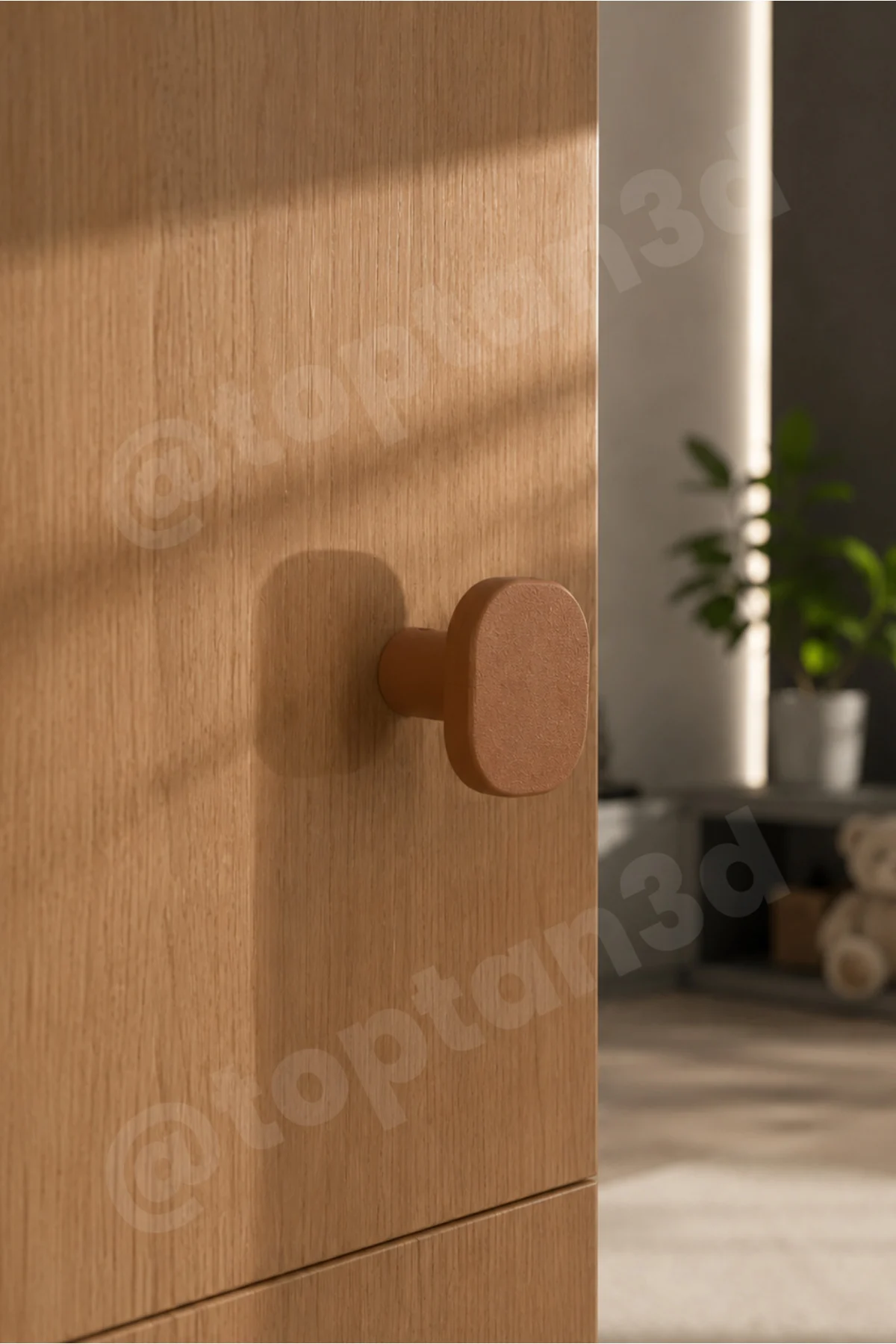 Kahverengi Oval Kare Kulp – Modern ve Şık Dolap, Gardırop, Şifonyer, Komodin ve Çekmece Kulpu (Vida Dahil)