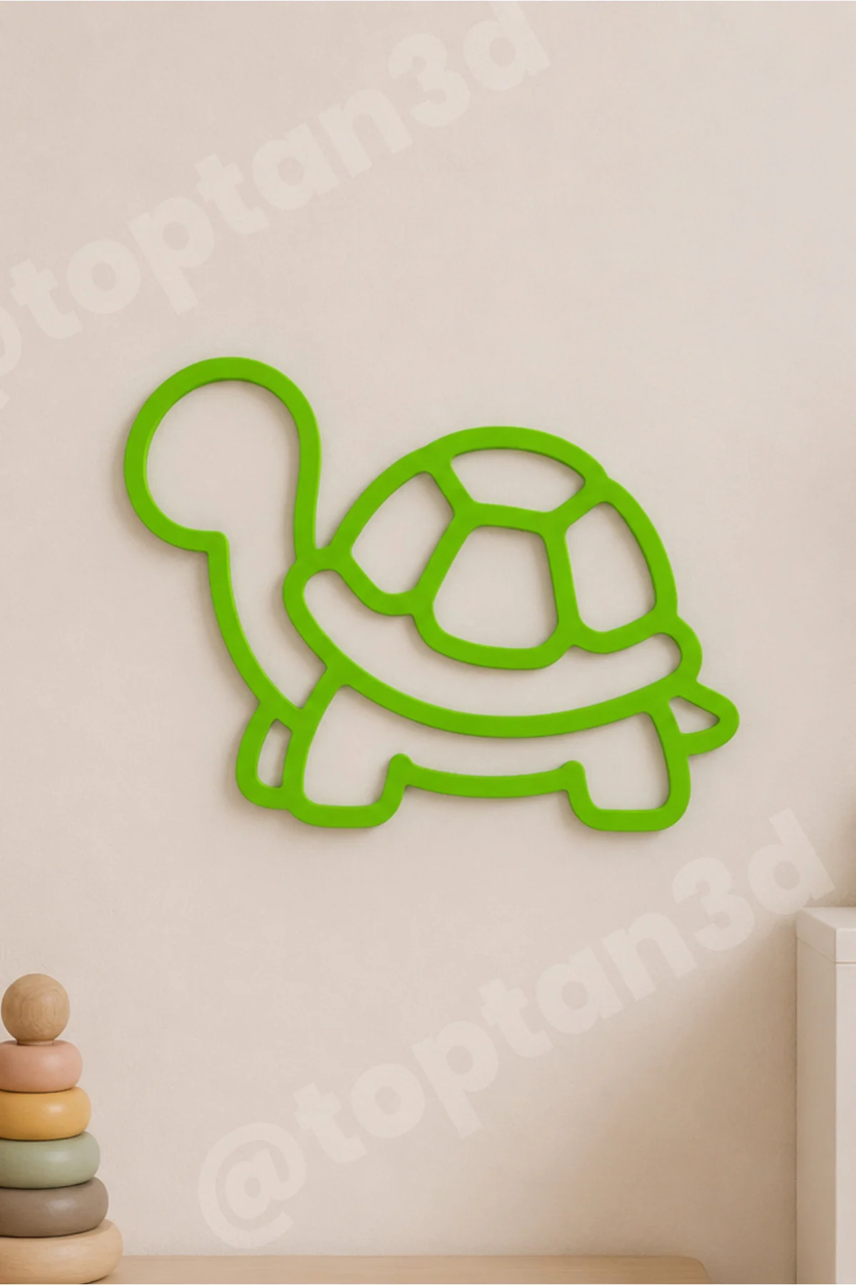 Kaplumbağa Bebek Odası Süsü, Modern ve Şık Duvar Süsü, Bebek Odası Duvar Süsü (15 CM)