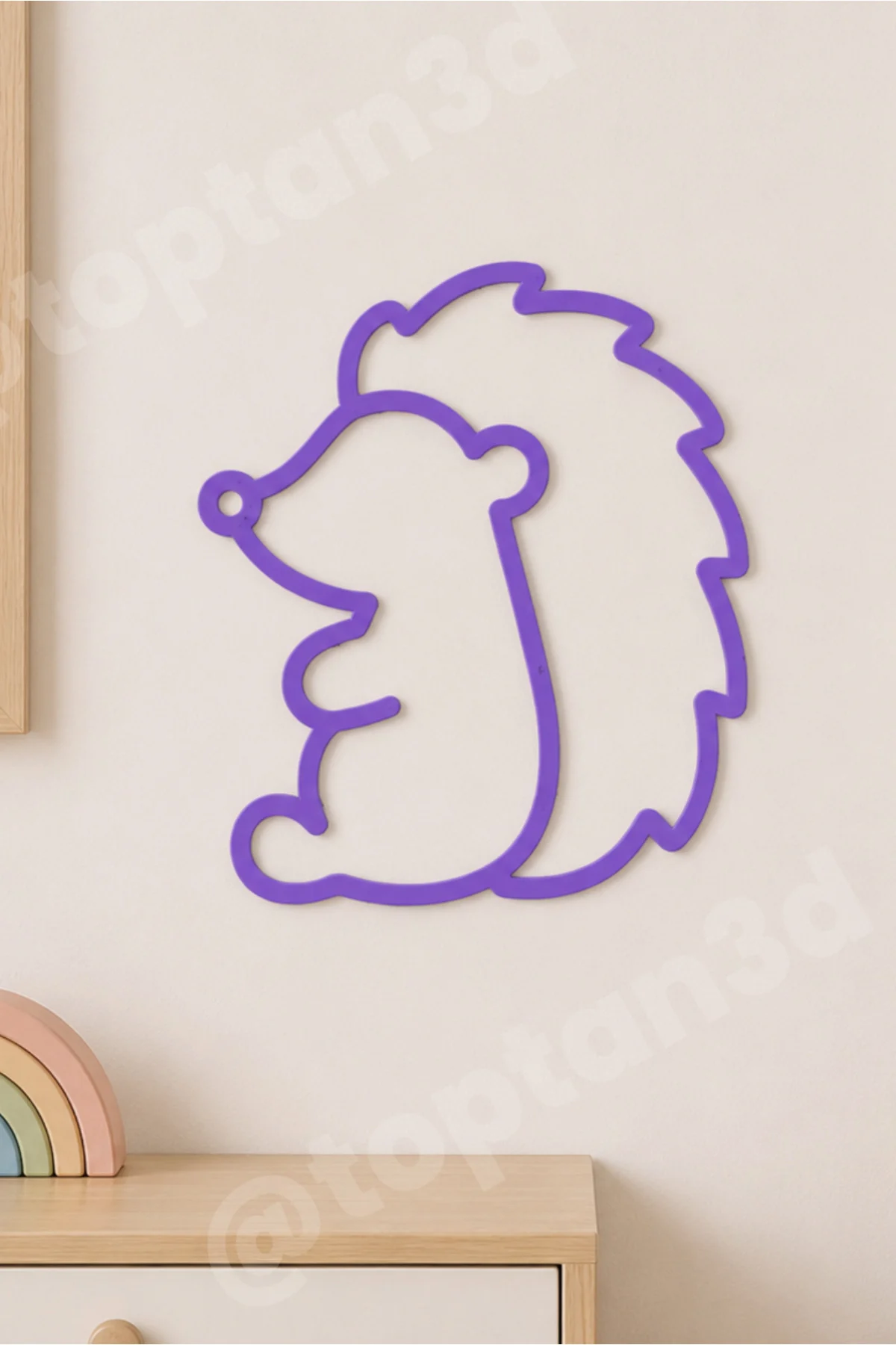 Kirpi Bebek Odası Süsü, Modern ve Şık Duvar Süsü, Bebek Odası Duvar Süsü (15 CM)
