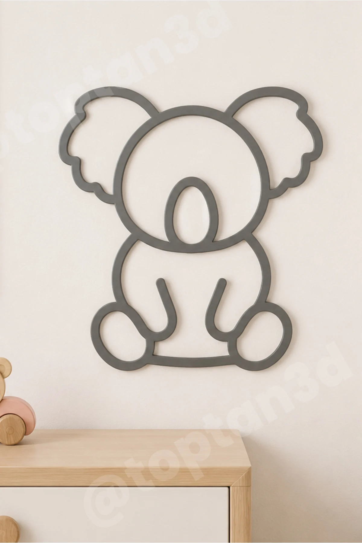 Koala Bebek Odası Süsü, Modern ve Şık Duvar Süsü, Bebek Odası Duvar Süsü (15 CM)