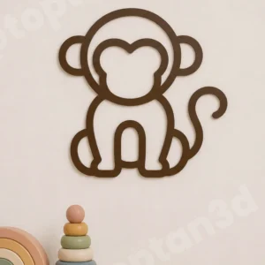 Maymun Bebek Odası Süsü, Modern ve Şık Duvar Süsü, Bebek Odası Duvar Süsü (15 CM)