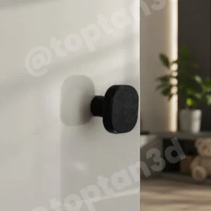 Siyah Oval Kare Kulp - Modern ve Şık Dolap, Gardırop, Şifonyer, Komodin ve Çekmece Kulpu (Vida Dahil)