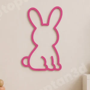 Tavşan Bebek Odası Süsü, Modern ve Şık Duvar Süsü, Bebek Odası Duvar Süsü (15 CM)