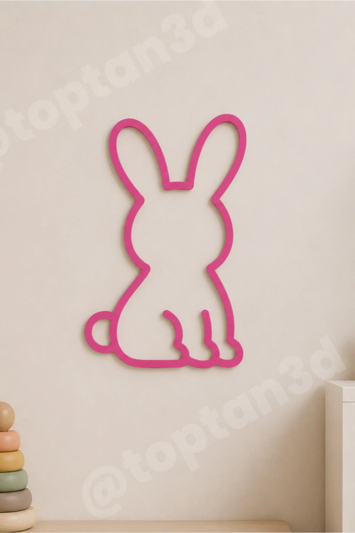 Tavşan Bebek Odası Süsü, Modern ve Şık Duvar Süsü, Bebek Odası Duvar Süsü (15 CM)