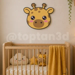 Zürafa Duvar Süsü, Çocuk Odası Duvar Dekoru, Yapışkanlı Bebek Odası Süsleri, Sevimli Dostlar (10 CM)