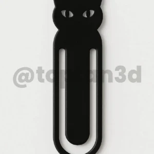 Siyah Kedi Kitap Ayracı, Sevimli Kedi Figürlü Ayraç, Kedi Severlere Hediyelik Kitap Ayracı - 10CM