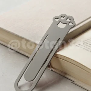 Gri Pati Kitap Ayracı, Sevimli Kedi Pati Figürlü Ayraç, Kedi Severlere Hediyelik Kitap Ayracı - 10CM