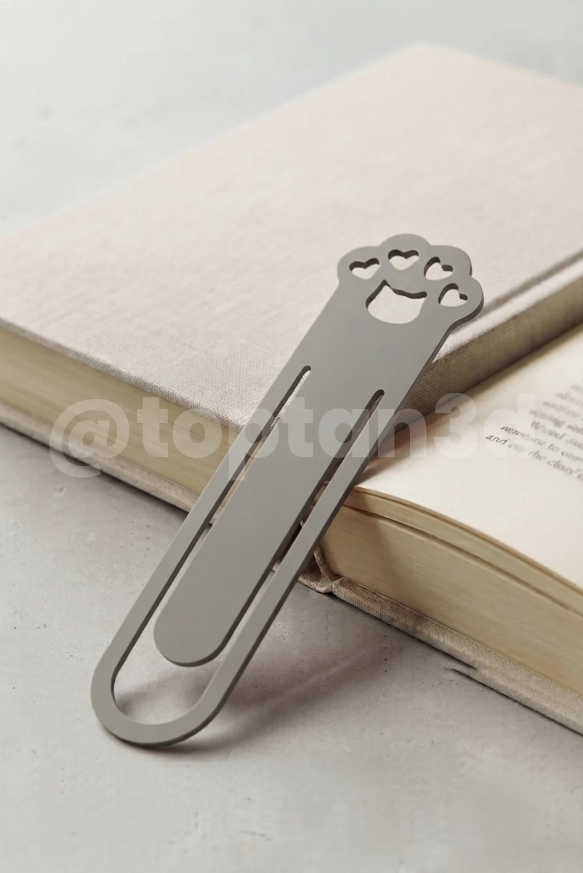 Gri Pati Kitap Ayracı, Sevimli Kedi Pati Figürlü Ayraç, Kedi Severlere Hediyelik Kitap Ayracı – 10CM