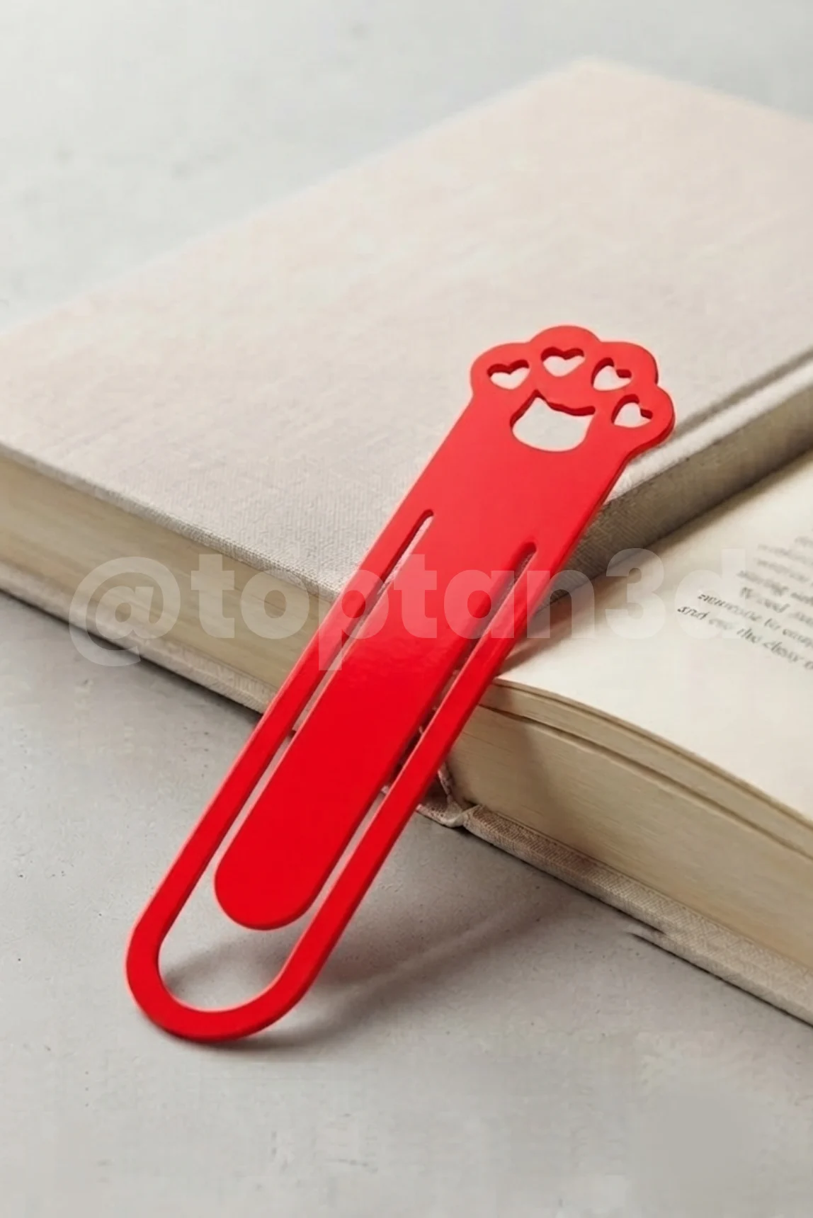 Kırmızı Pati Kitap Ayracı, Sevimli Kedi Pati Figürlü Ayraç, Kedi Severlere Hediyelik Kitap Ayracı – 10CM