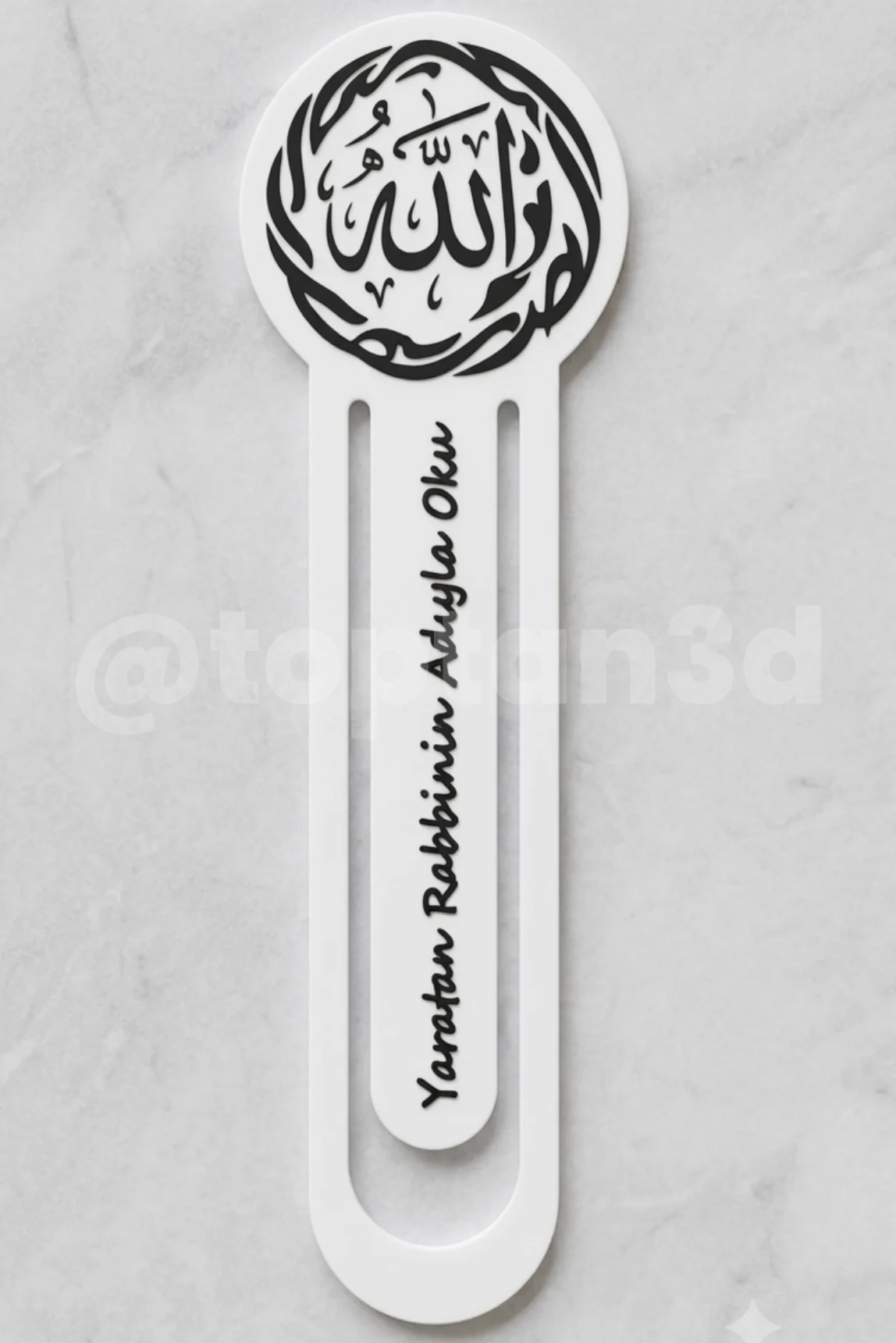 “Allah” Yazılı Yazılı Ayraç, “Rabbinin Adıyla Oku” Yazılı Kuran ve İslami Dini Kitap Ayracı, 17CM